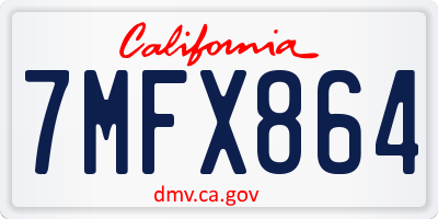 CA license plate 7MFX864