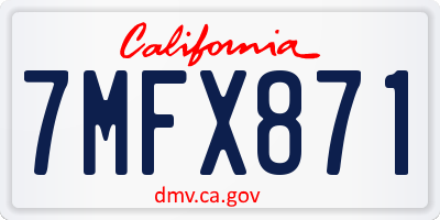 CA license plate 7MFX871