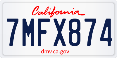 CA license plate 7MFX874