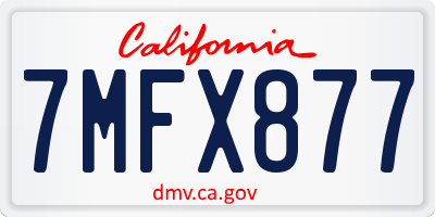 CA license plate 7MFX877