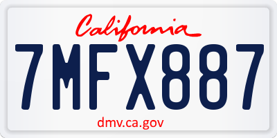 CA license plate 7MFX887