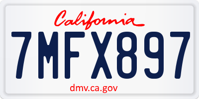 CA license plate 7MFX897