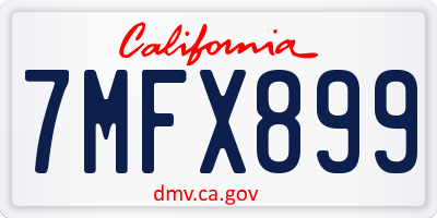 CA license plate 7MFX899