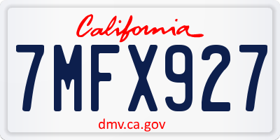 CA license plate 7MFX927