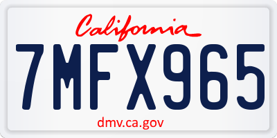 CA license plate 7MFX965