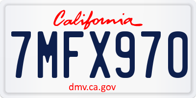 CA license plate 7MFX970