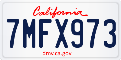 CA license plate 7MFX973