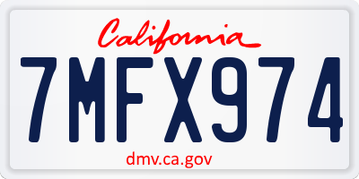 CA license plate 7MFX974