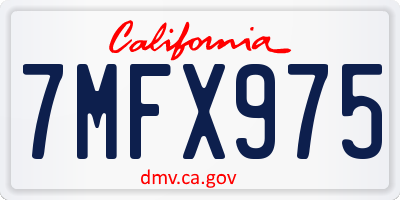 CA license plate 7MFX975