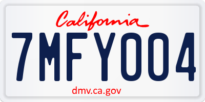 CA license plate 7MFY004