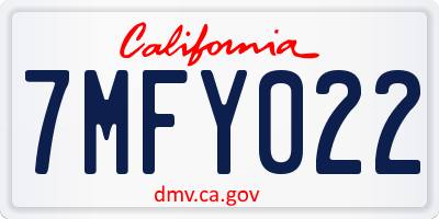 CA license plate 7MFY022