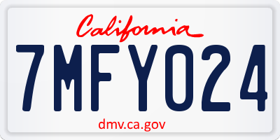 CA license plate 7MFY024