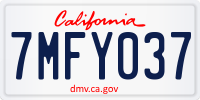 CA license plate 7MFY037