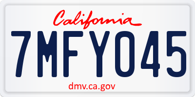 CA license plate 7MFY045