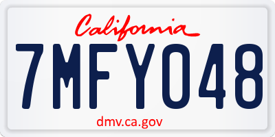 CA license plate 7MFY048