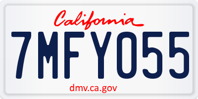 CA license plate 7MFY055