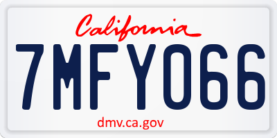 CA license plate 7MFY066