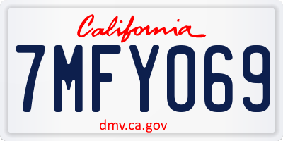 CA license plate 7MFY069
