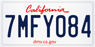CA license plate 7MFY084