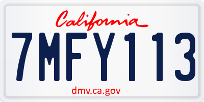 CA license plate 7MFY113