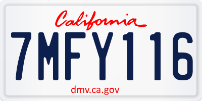 CA license plate 7MFY116