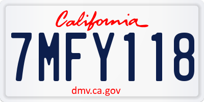 CA license plate 7MFY118