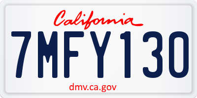 CA license plate 7MFY130