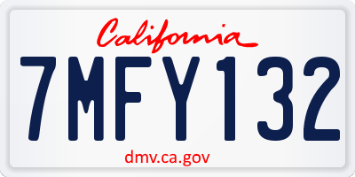 CA license plate 7MFY132