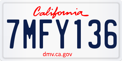 CA license plate 7MFY136