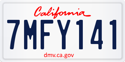 CA license plate 7MFY141