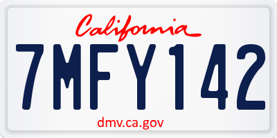 CA license plate 7MFY142