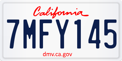 CA license plate 7MFY145