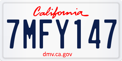 CA license plate 7MFY147