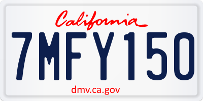 CA license plate 7MFY150