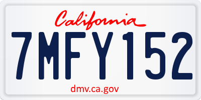 CA license plate 7MFY152