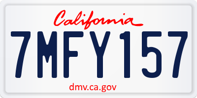 CA license plate 7MFY157