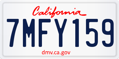 CA license plate 7MFY159