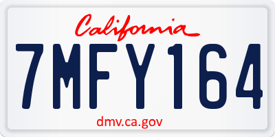 CA license plate 7MFY164