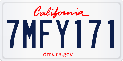 CA license plate 7MFY171