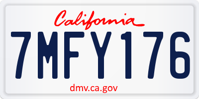 CA license plate 7MFY176