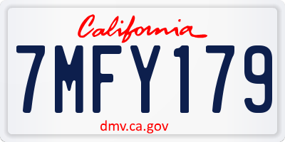 CA license plate 7MFY179