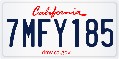 CA license plate 7MFY185