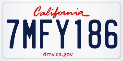 CA license plate 7MFY186