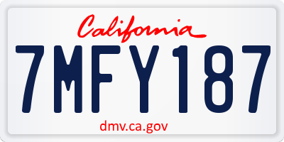 CA license plate 7MFY187