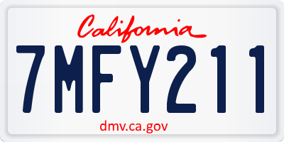 CA license plate 7MFY211