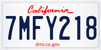 CA license plate 7MFY218