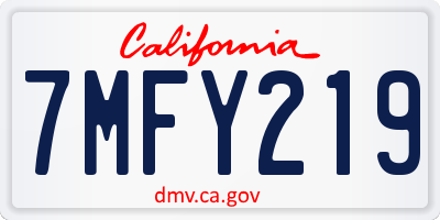 CA license plate 7MFY219