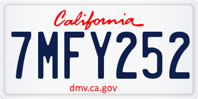 CA license plate 7MFY252