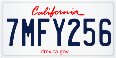 CA license plate 7MFY256