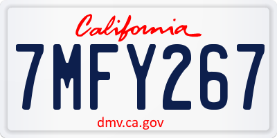 CA license plate 7MFY267